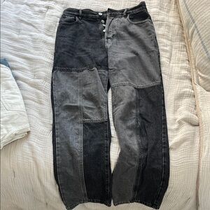 PacSun Black and Gray Straight Leg Jeans